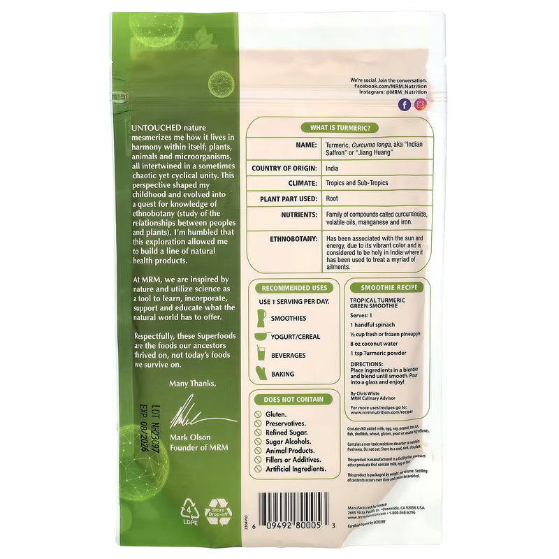 Organic Turmeric Root Powder, 6 oz (170 g)-2