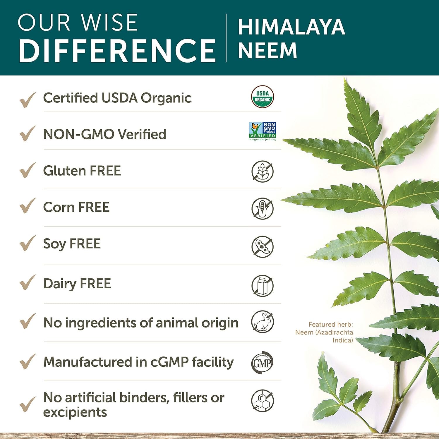 Himalaya Organic Neem Herbal Skin Supplement, Mild Acne Supplement, Clear Skin, Purifying, 60 Plant-Based Caplets-6
