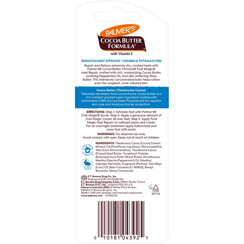 Palmers Heel Repair Cocoa Butter Formula,  Intensive Moisturizing Treatment for Dry, Cracked Heels, (9oz, 25g),UK-4