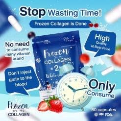 Frozen Collagen Gluta 2In1 Skin Whitening X10 L-Glutathione Nourish The To Clear Reduce Freckles-6