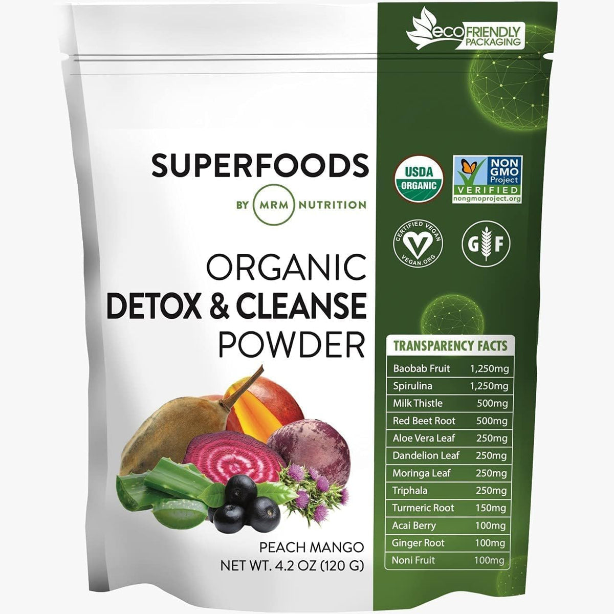 Organic Detox and Cleanse Powder | Peach Mango Flavored | Gentle Daily Detox | Superfoods-1
