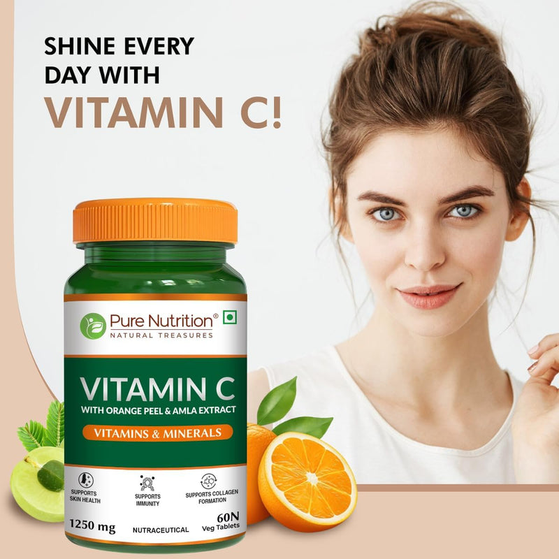 Pure Nutrition Vitamin C with Natural Amla and Orange Peel Extract. 1250mg / 60 Tabs-4