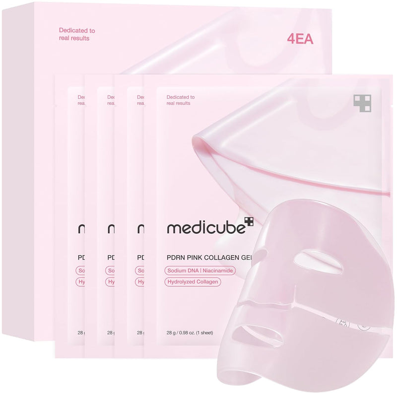 medicube Jelly Gel Mask with Salmon DNA PDRN Pink Collagen, 4EA-1