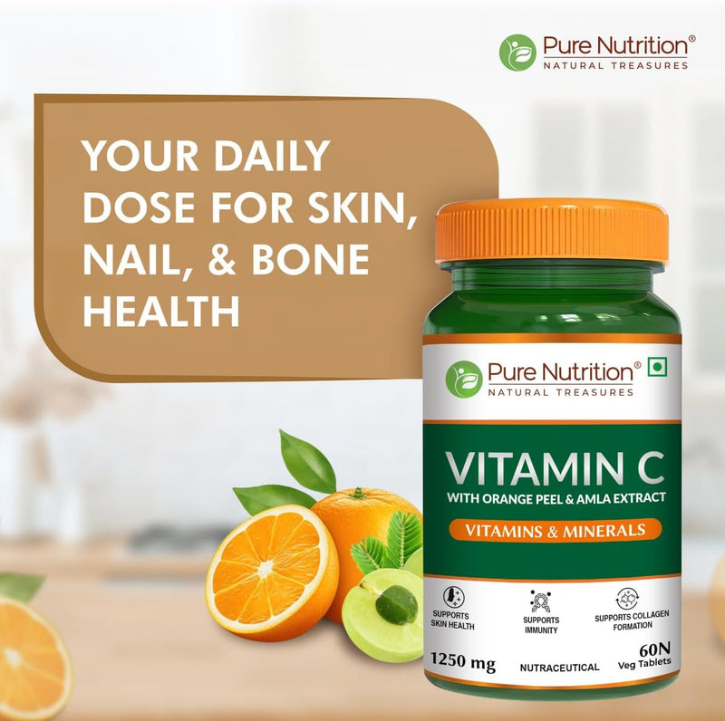 Pure Nutrition Vitamin C with Natural Amla and Orange Peel Extract. 1250mg / 60 Tabs-5