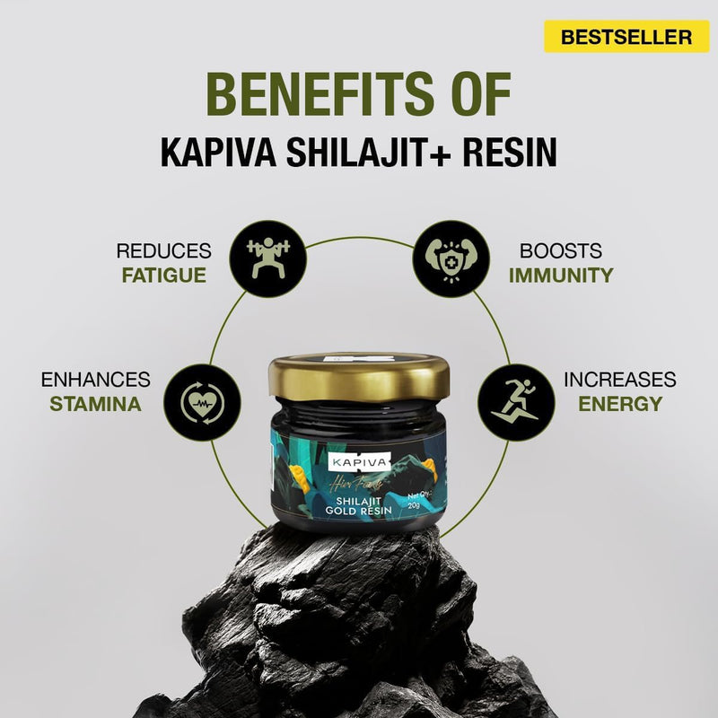 Kapiva Shilajit/Shilajeet Gold Resin - 20g | 500mg/Serving | 40 Servings | Boost Muscle Growth & Stamina-6