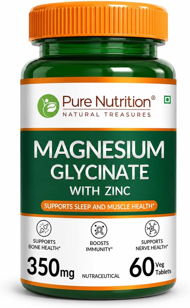 Pure Nutrition Magnesium Glycinate + Zinc - 60 Veg Tablets