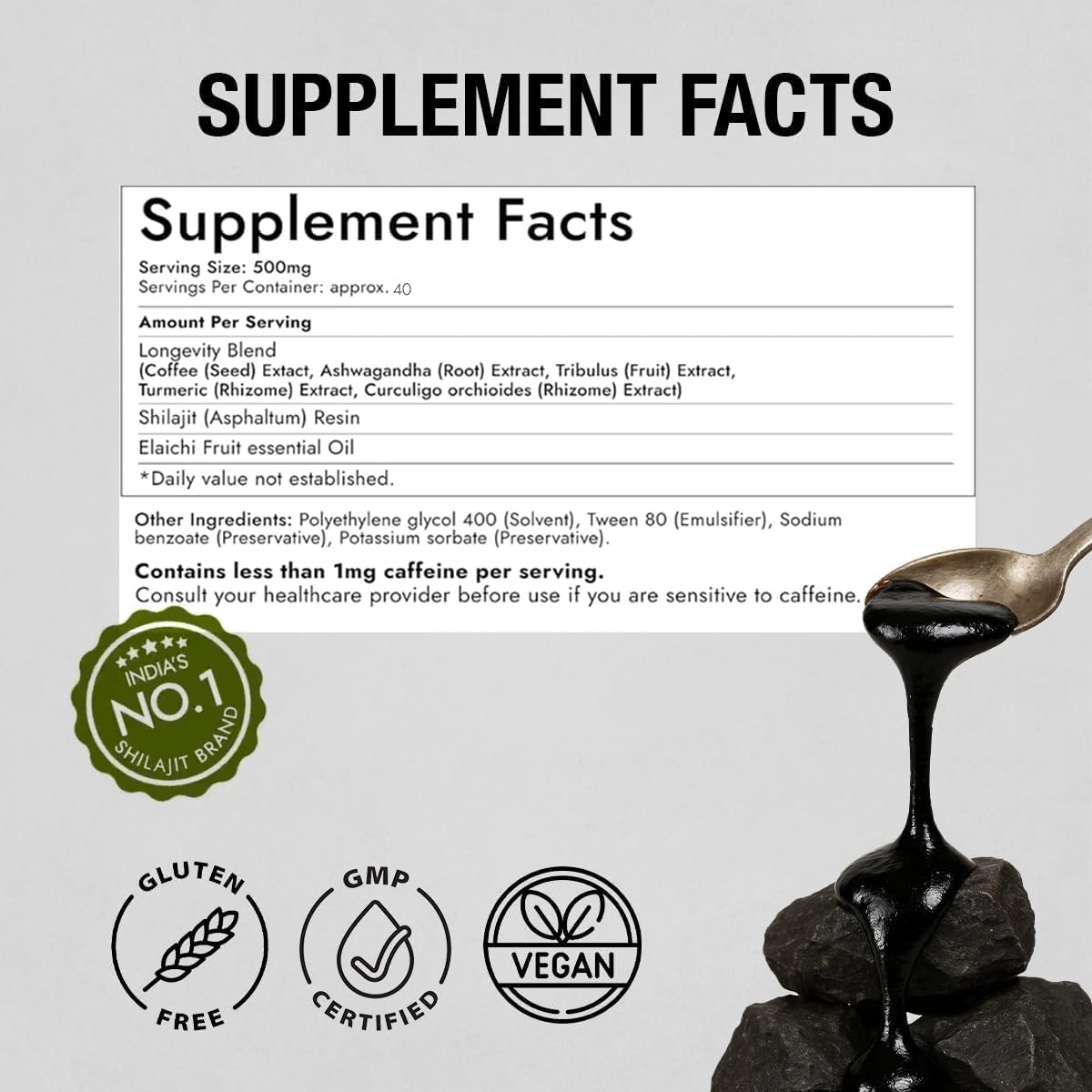 Kapiva Shilajit/Shilajeet Gold Resin - 20g | 500mg/Serving | 40 Servings | Boost Muscle Growth & Stamina-4