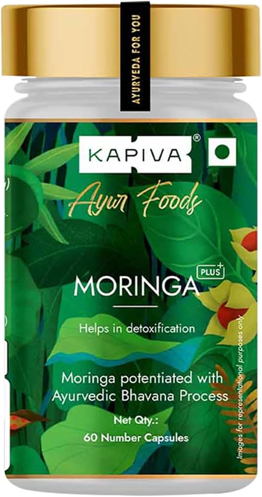 Kapiva Moringa Capsules | Natural source of Vitamins & Minerals | 60 Caps, 500mg each-1