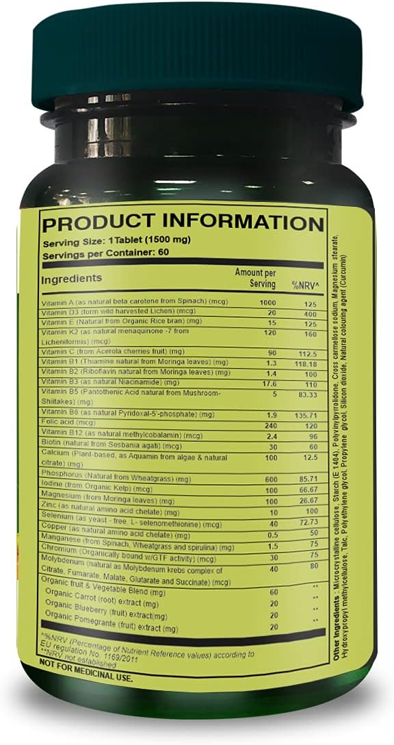 Pure Nutrition Whole Food Multivitamin for Men 1500mg. ALL NATURAL PLANT BASED MENS MULTIVITAMIN-5