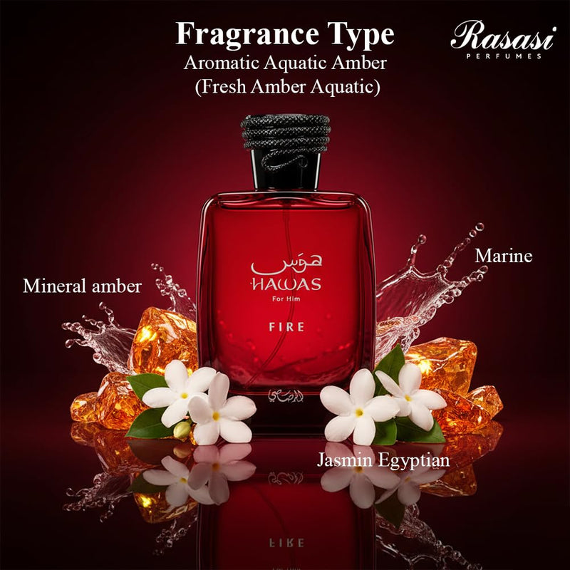 RASASI Hawas Fire Eau De Parfum Spray 100ML-5