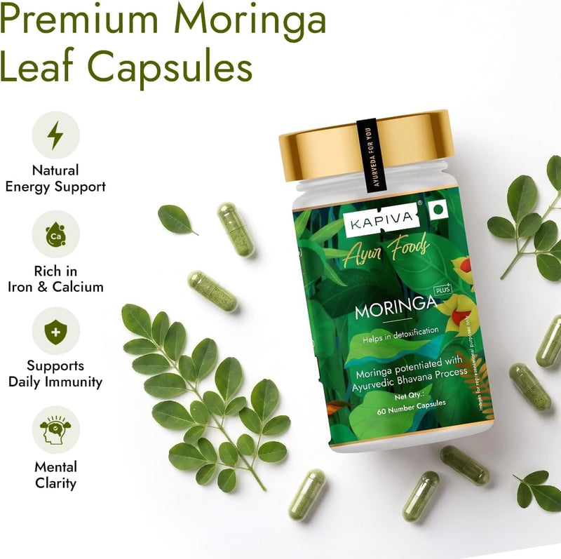 Kapiva Moringa Capsules | Natural source of Vitamins & Minerals | 60 Caps, 500mg each-2