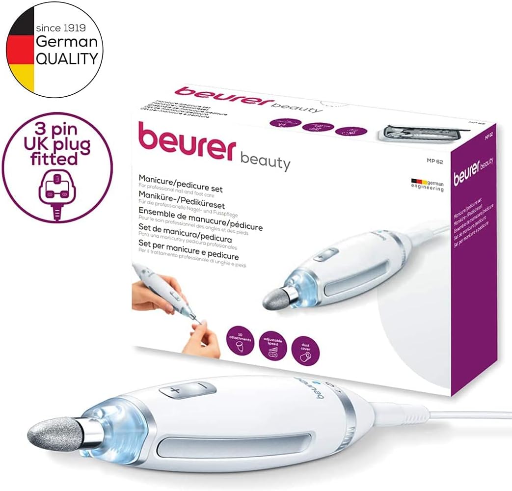 Beurer, Manicure and Pedicure Professional Nail Care Set, UAE Plug and Storage Bag, MP62-1