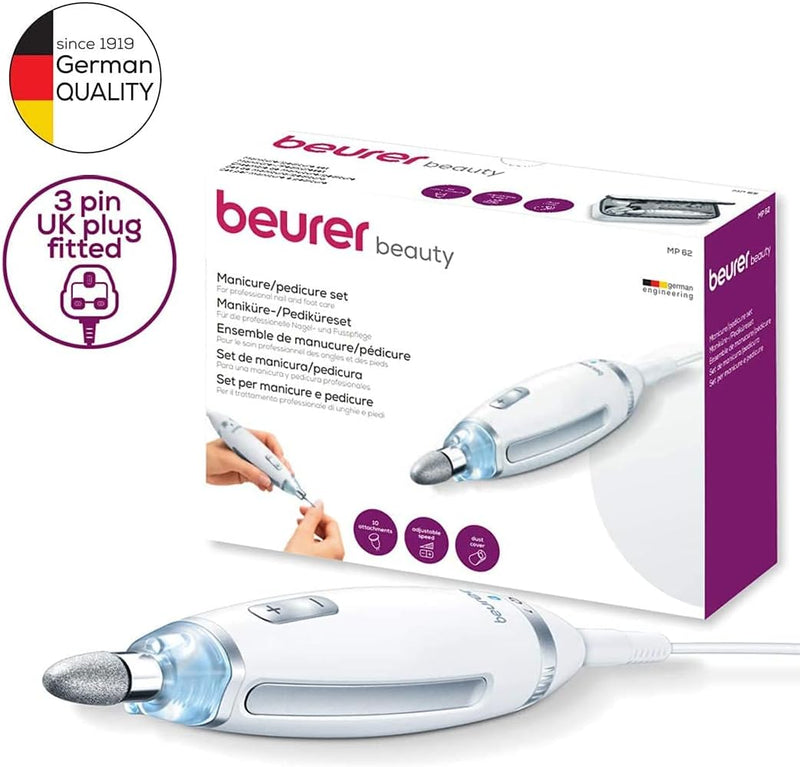 Beurer, Manicure and Pedicure Professional Nail Care Set, UAE Plug and Storage Bag, MP62-1