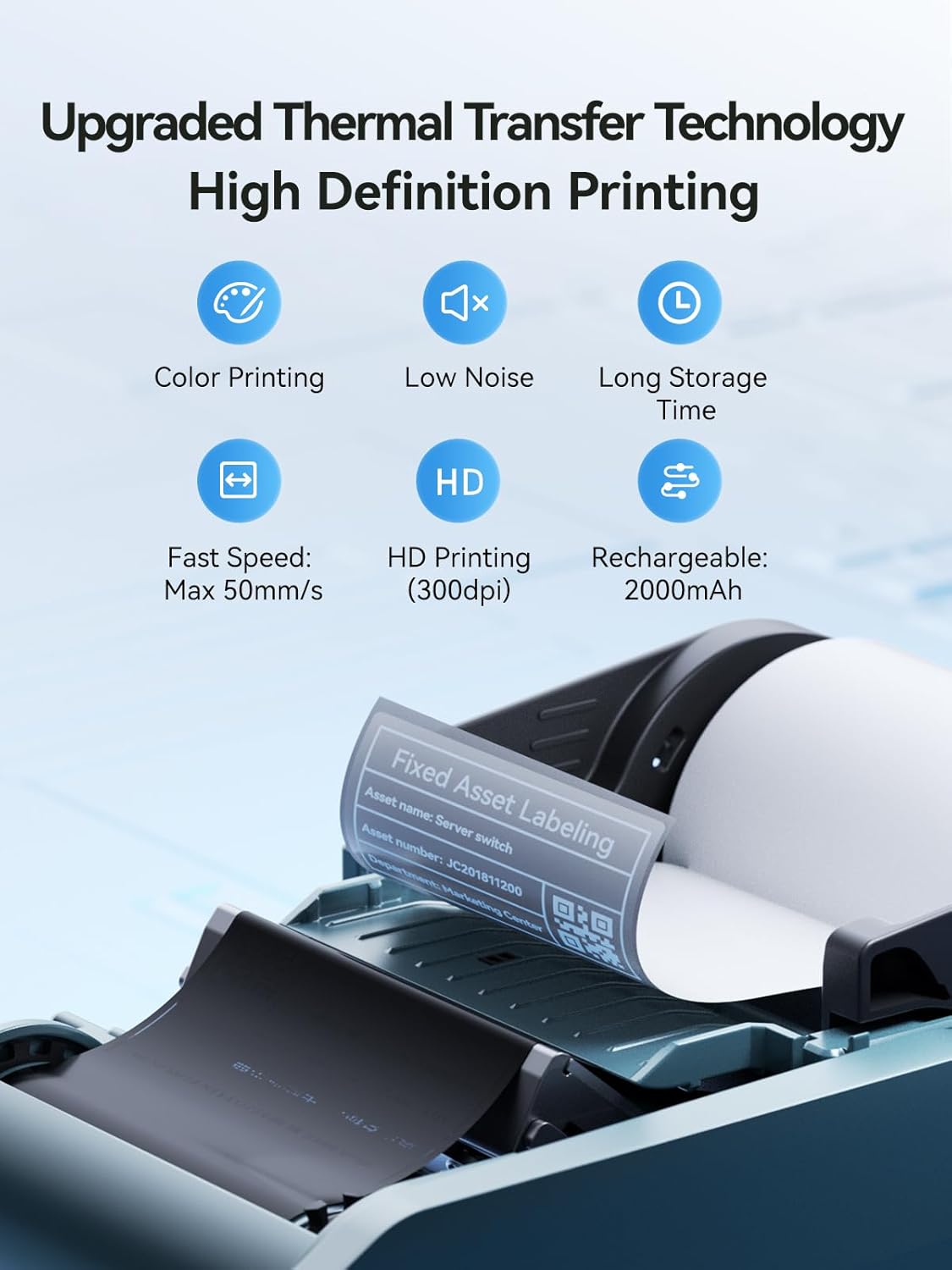 NIIMBOT M2 Label Maker with Tape 2Inch Thermal Transfer Support Color Ribbon Printing-3