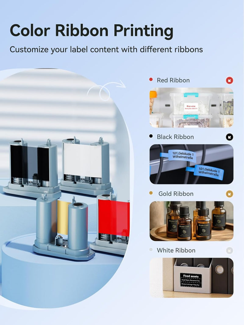 NIIMBOT M2 Label Maker with Tape 2Inch Thermal Transfer Support Color Ribbon Printing-4