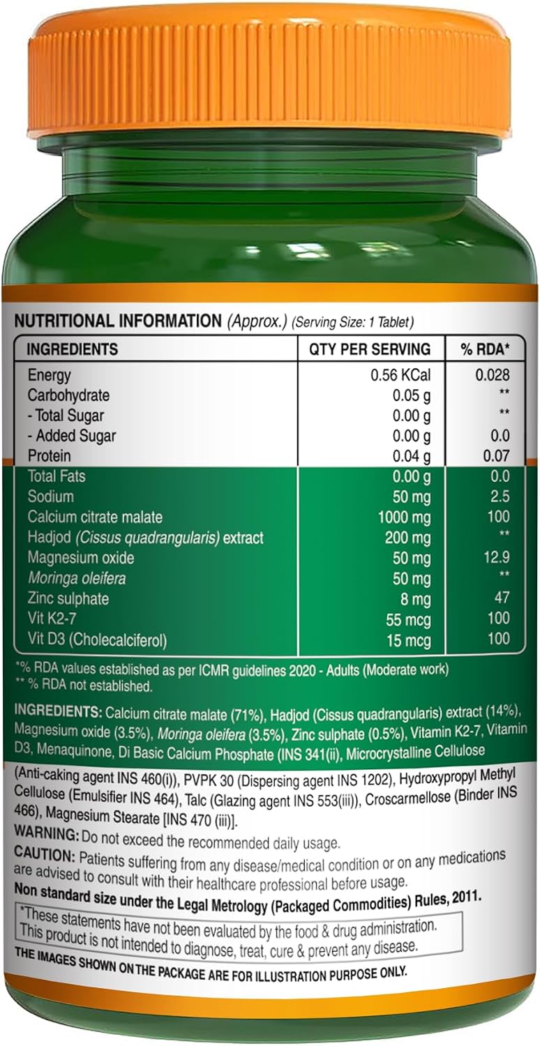 Pure Nutrition Calcium Magnesium & Zinc Supplement with Vitamin D3 & K2-2