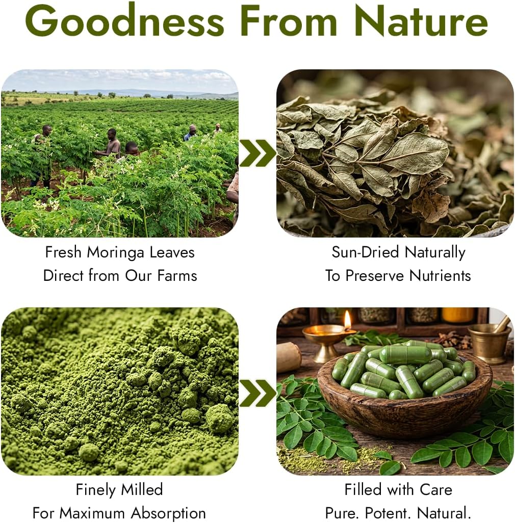 Kapiva Moringa Capsules | Natural source of Vitamins & Minerals | 60 Caps, 500mg each-8