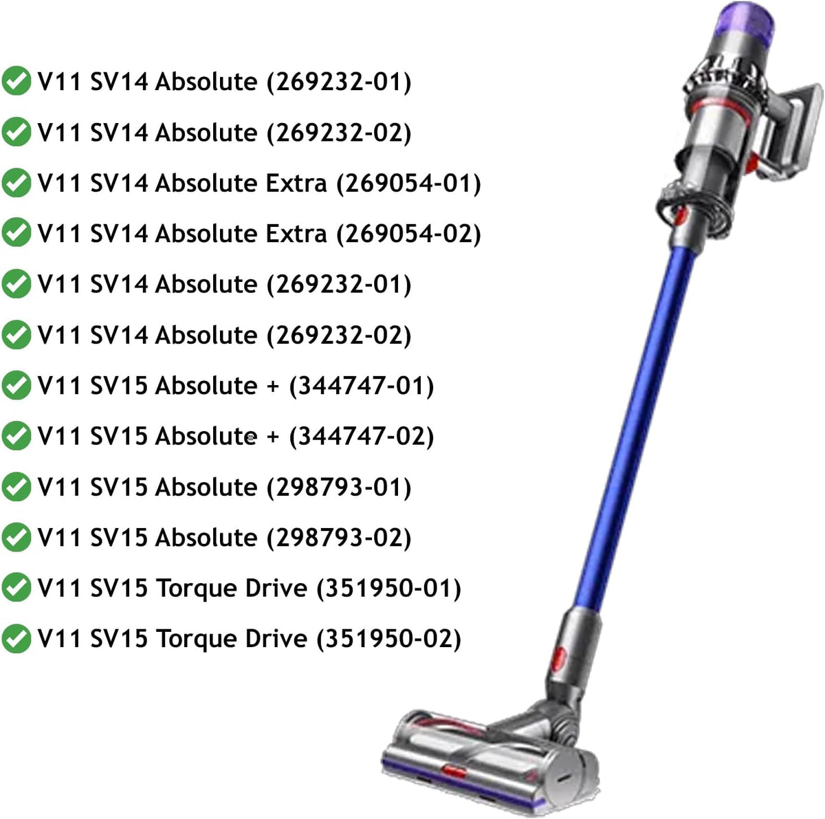 Dyson High Torque Brush Head for V11 SV14 SV15 Vacuum Models-2