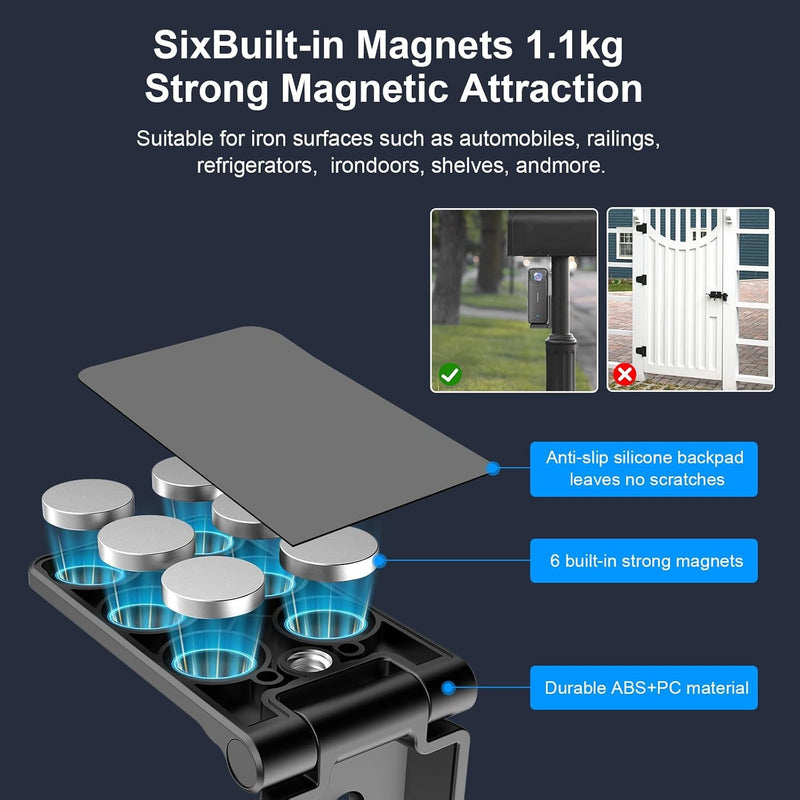 Magnetic Folding Quick Release Stand & L Bracket Mount (Black)-3
