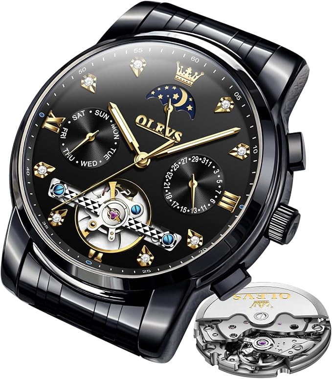 OLEVS Men Automatic Watch Skeleton 5-1