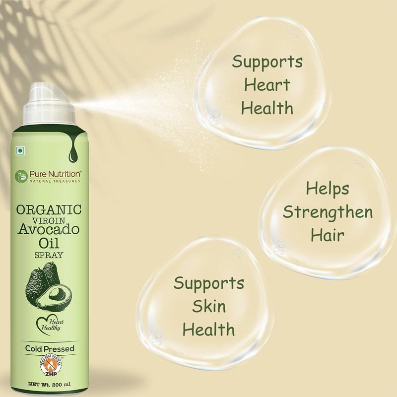 Pure Nutrition Avocado Oil for Cooking Spray | Cold Pressed Avocado Oil Spray with 100% Organic & Extra Virgin-2