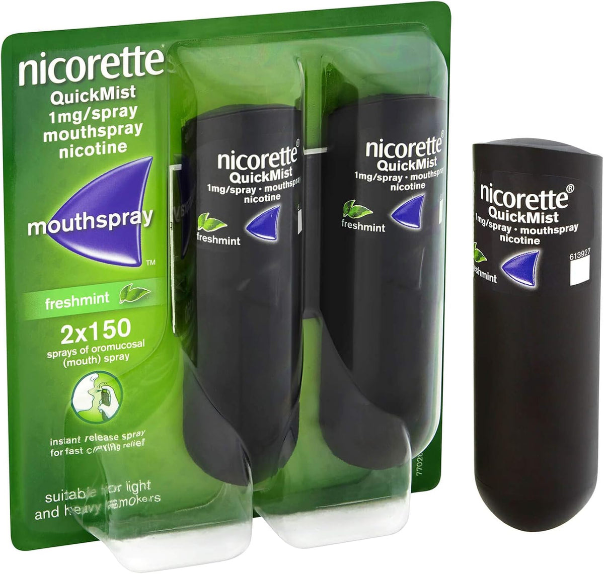 Nicorette Nicotine Quick Mist Mouth Spray Mild Spearmint, 1mg, 150 sprays