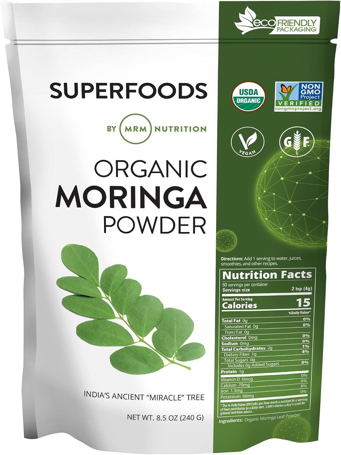 Moringa Powder| Superfoods | Digestive health | High fiber | Antioxidant | 60 servings-1