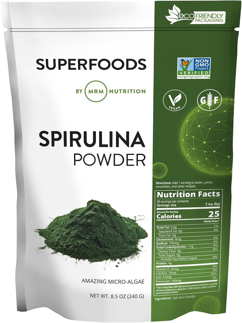 Super Foods - Spirulina Powder, 8.5 Ounce | Pure Green Algae Superfood with Natural Plant Protein, Minerals, and Healthy Antioxidants, Free of Additives & Gluten-1