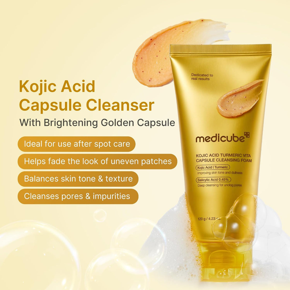 medicube Facial Cleanser Turmeric Capsule Foam Cleanser 4.23 oz-2