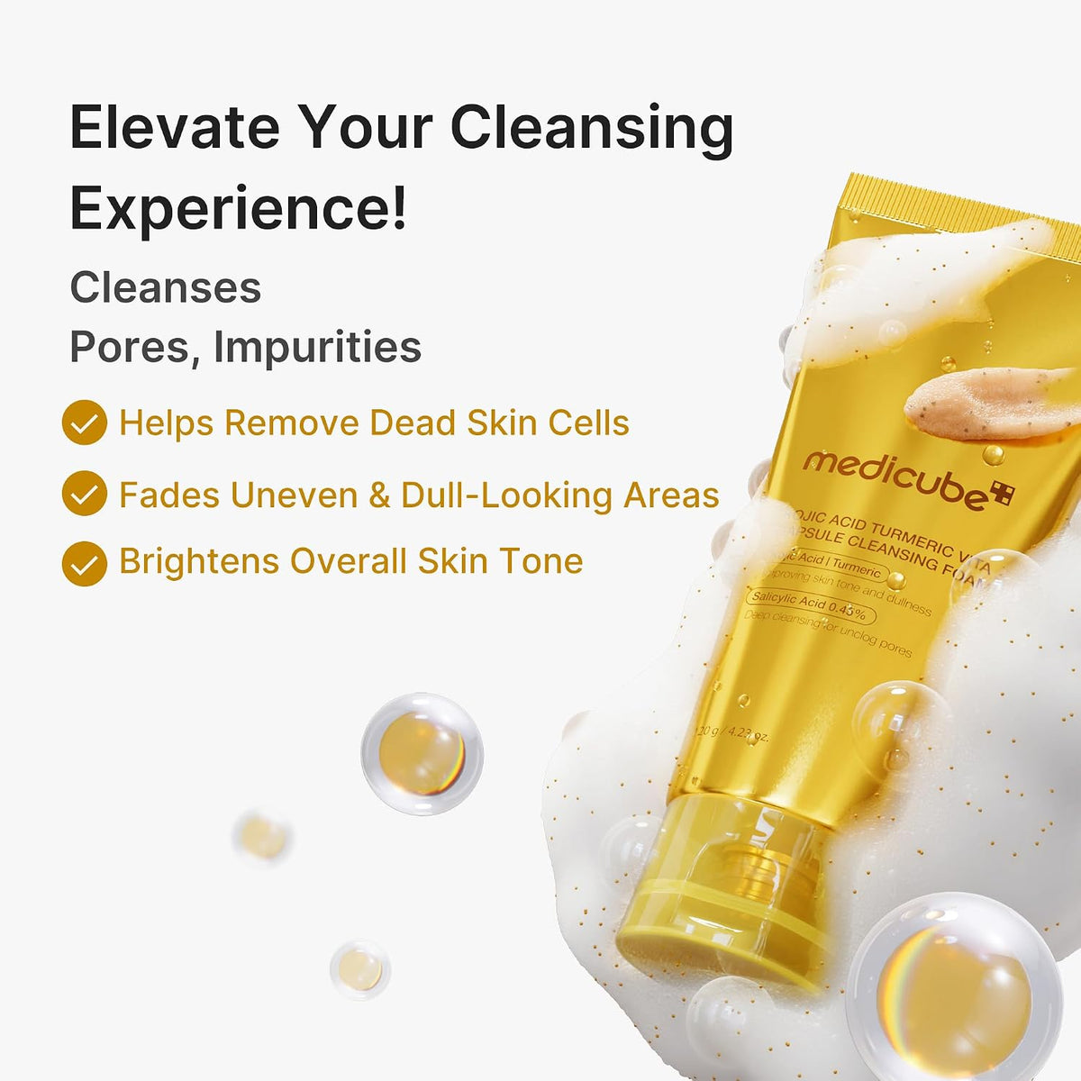 medicube Facial Cleanser Turmeric Capsule Foam Cleanser 4.23 oz-3