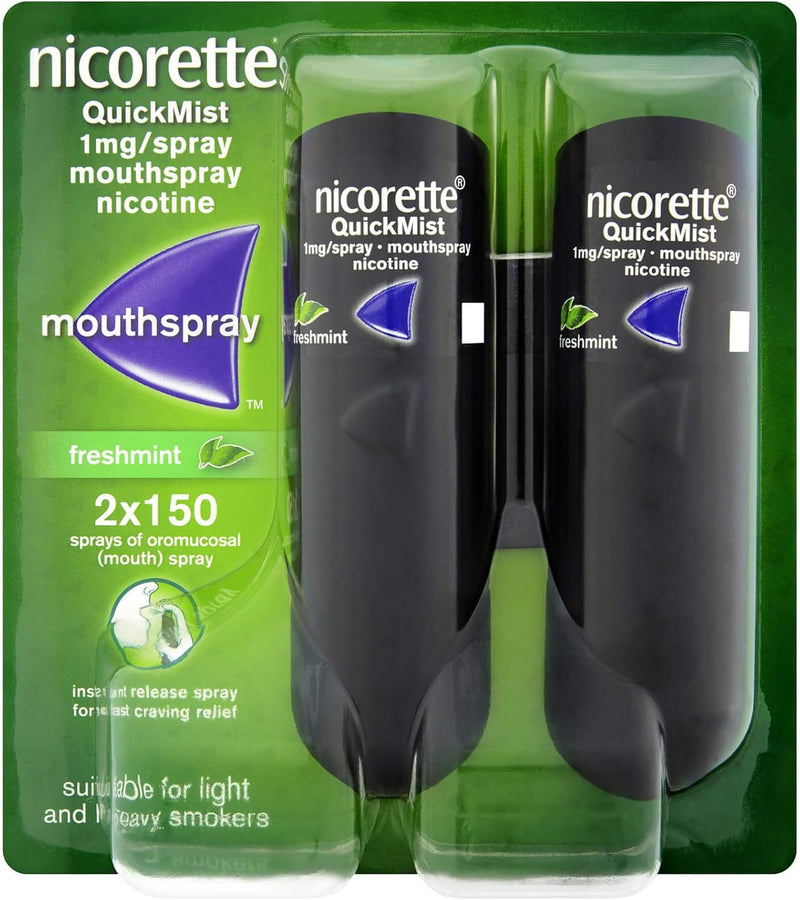 Nicorette Nicotine Quick Mist Mouth Spray Mild Spearmint, 1mg, 150 sprays-1