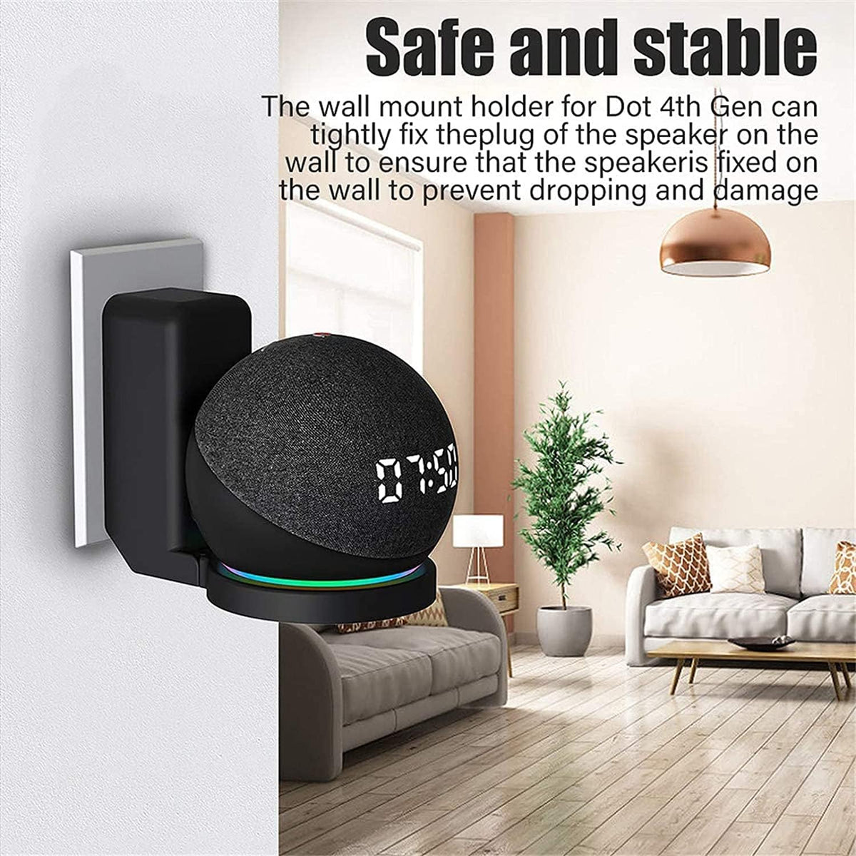 All-New Echo Dot Wall Mount Holder For 5Th 4Th Generation, (Black)-7