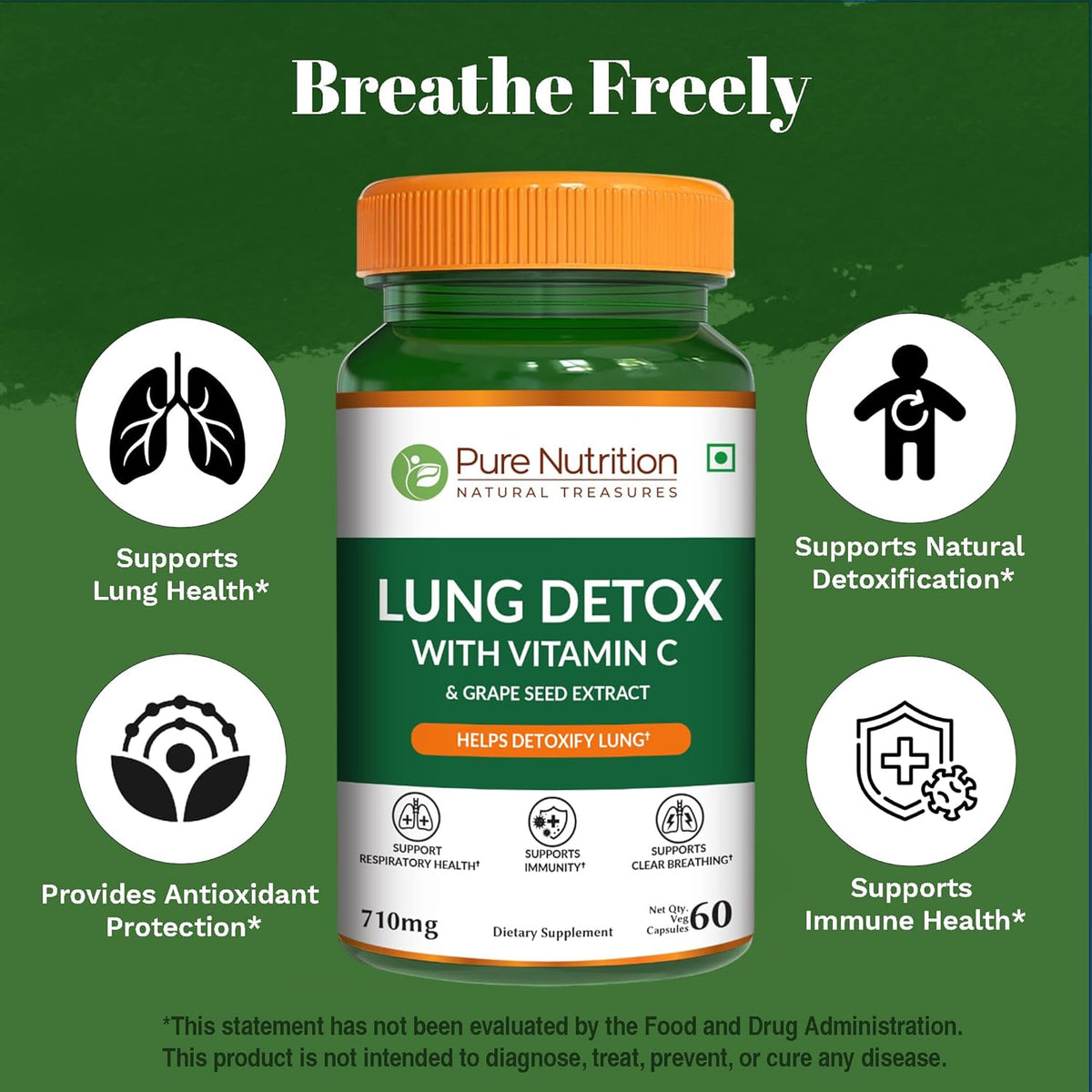 Pure Nutrition Lung Detox Supplement 60 Veg Capsules-4