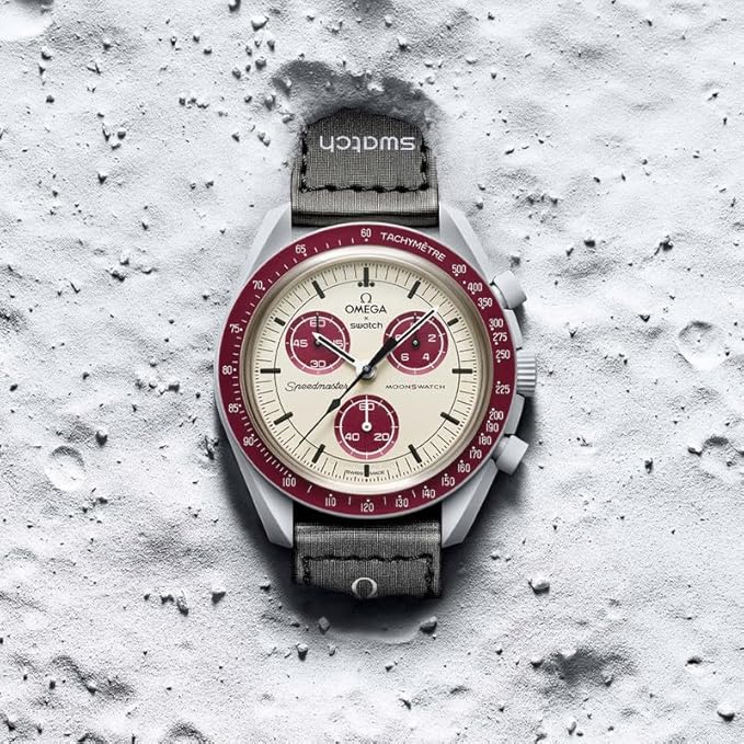 Swatch Omega x Moon Mission to Pluto Speedmaster Burgundy-2