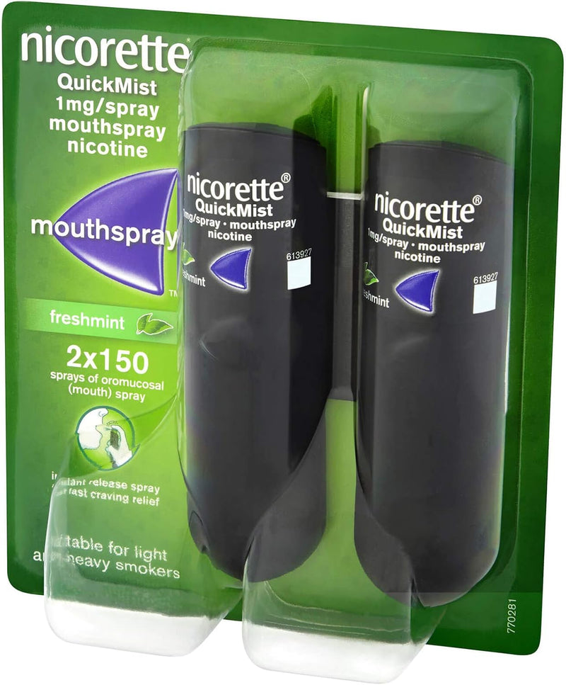 Nicorette Nicotine Quick Mist Mouth Spray Mild Spearmint, 1mg, 150 sprays-3