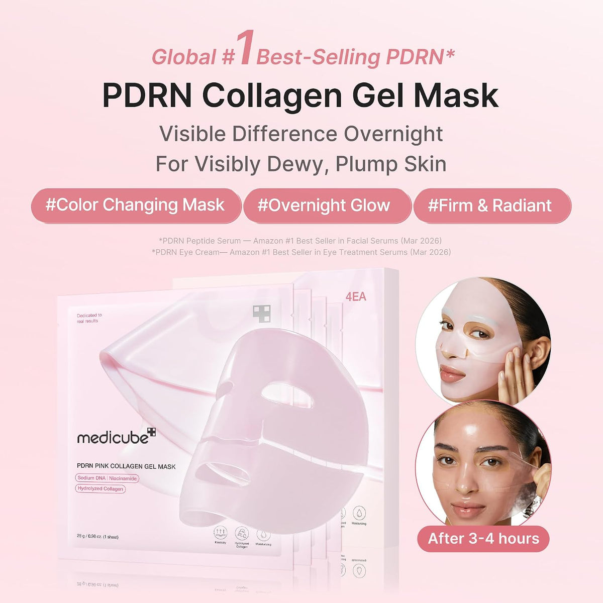 medicube Jelly Gel Mask with Salmon DNA PDRN Pink Collagen, 4EA-2