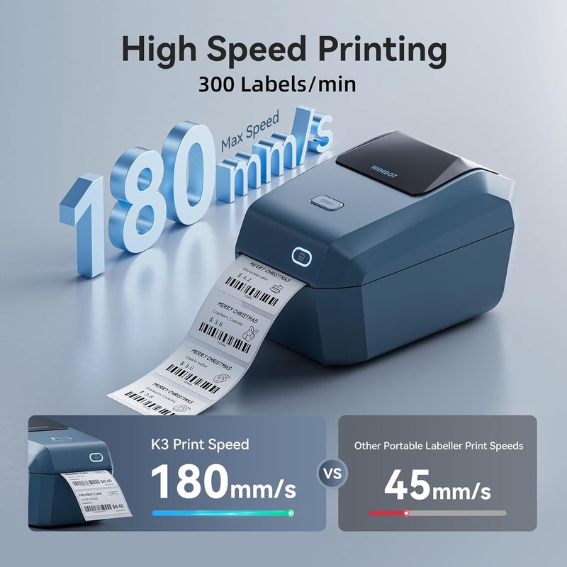 NIIMBOT K3 Desktop Label Printer, 3 Inch,180mm/s High Speed-2