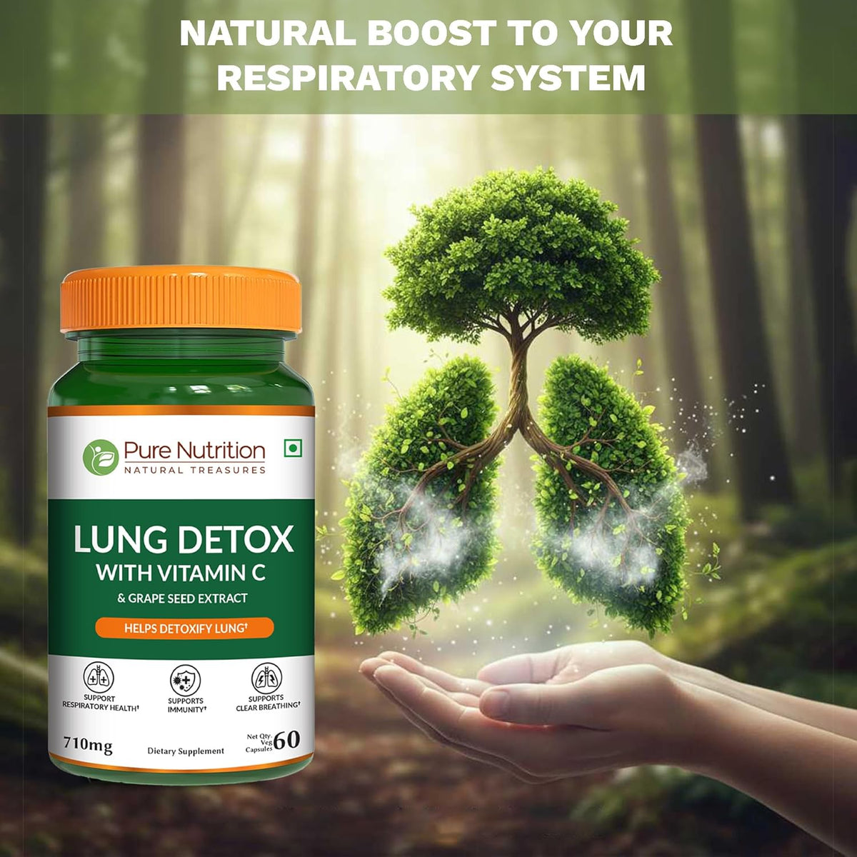 Pure Nutrition Lung Detox Supplement 60 Veg Capsules-2