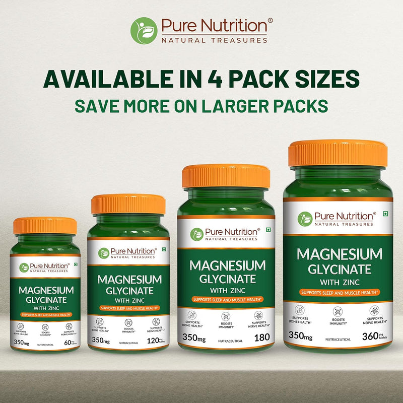 Pure Nutrition Magnesium Glycinate + Zinc - 60 Veg Tablets-5
