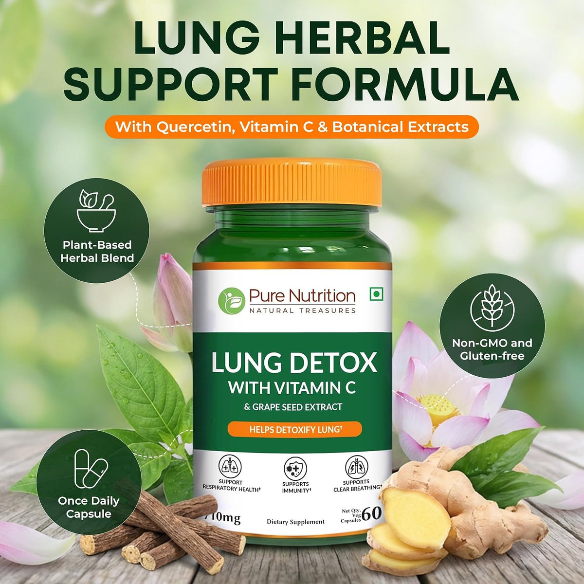 Pure Nutrition Lung Detox Supplement 60 Veg Capsules-10