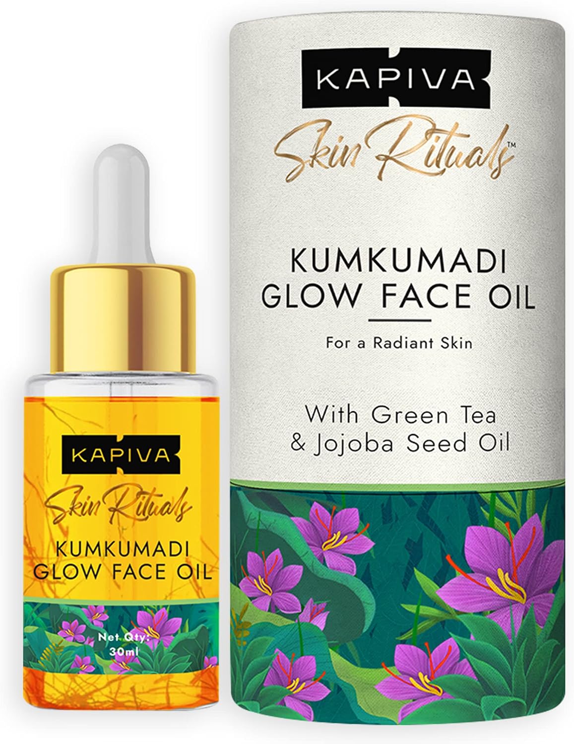 Kapiva Kumkumadi Glow Face Oil (30 ml) | For Glowing Skin | Helps Reduce Dark Spots & Pigmentation | Kumkumadi Tailam-1