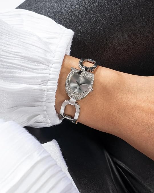 GUESS Silver-Tone Crystal Analog Watch-2