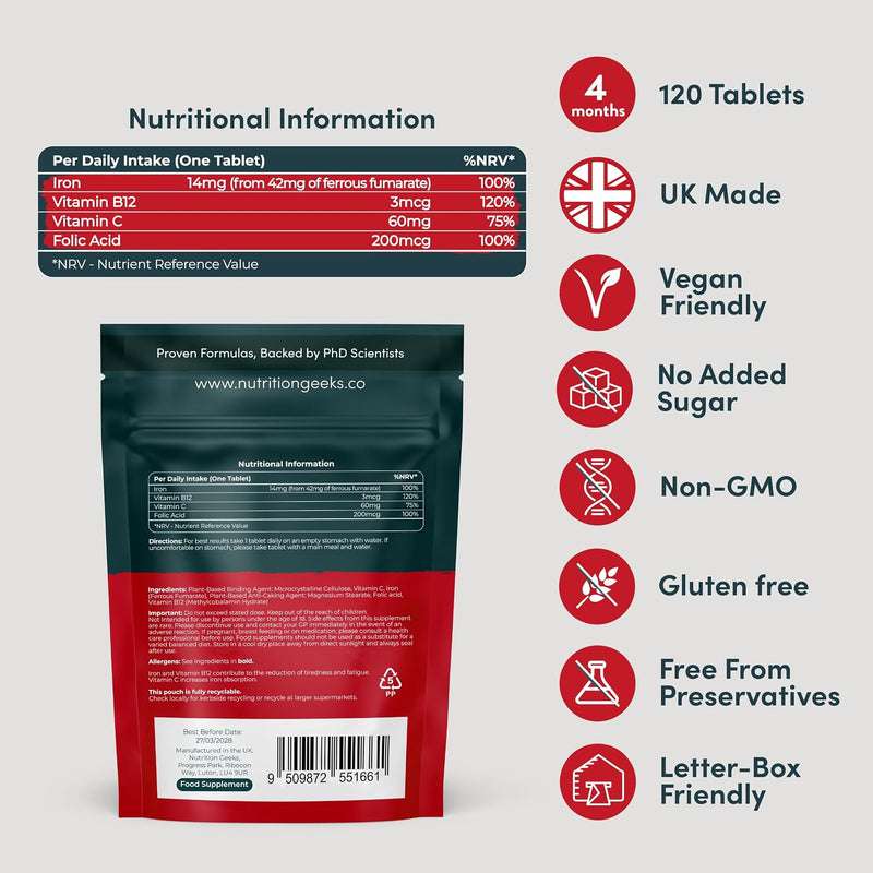 Iron Tablets High Strength - Energy Tablets with Vitamin C-3