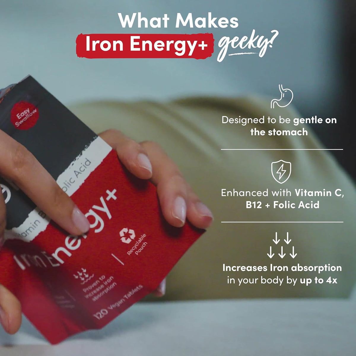 Iron Tablets High Strength - Energy Tablets with Vitamin C-2