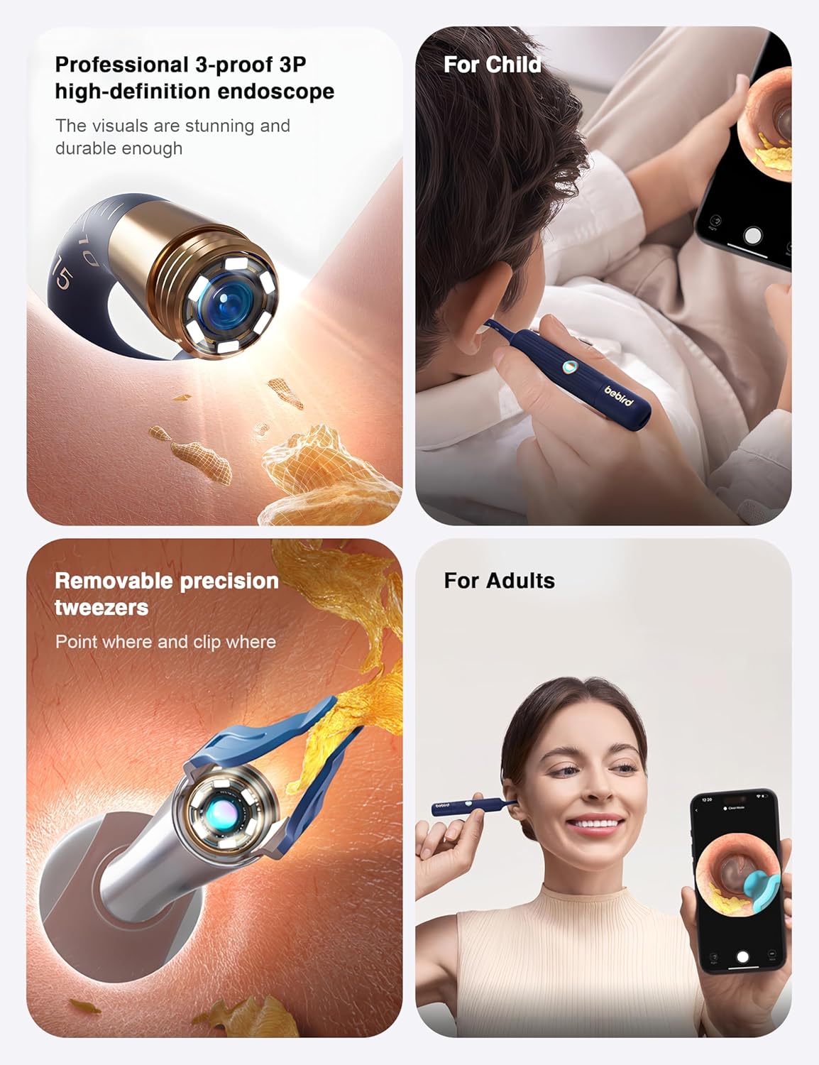 BEBIRD i35R, Earsight Plus Ear Wax Removal Tool Camera with HD Visual Otoscope-5