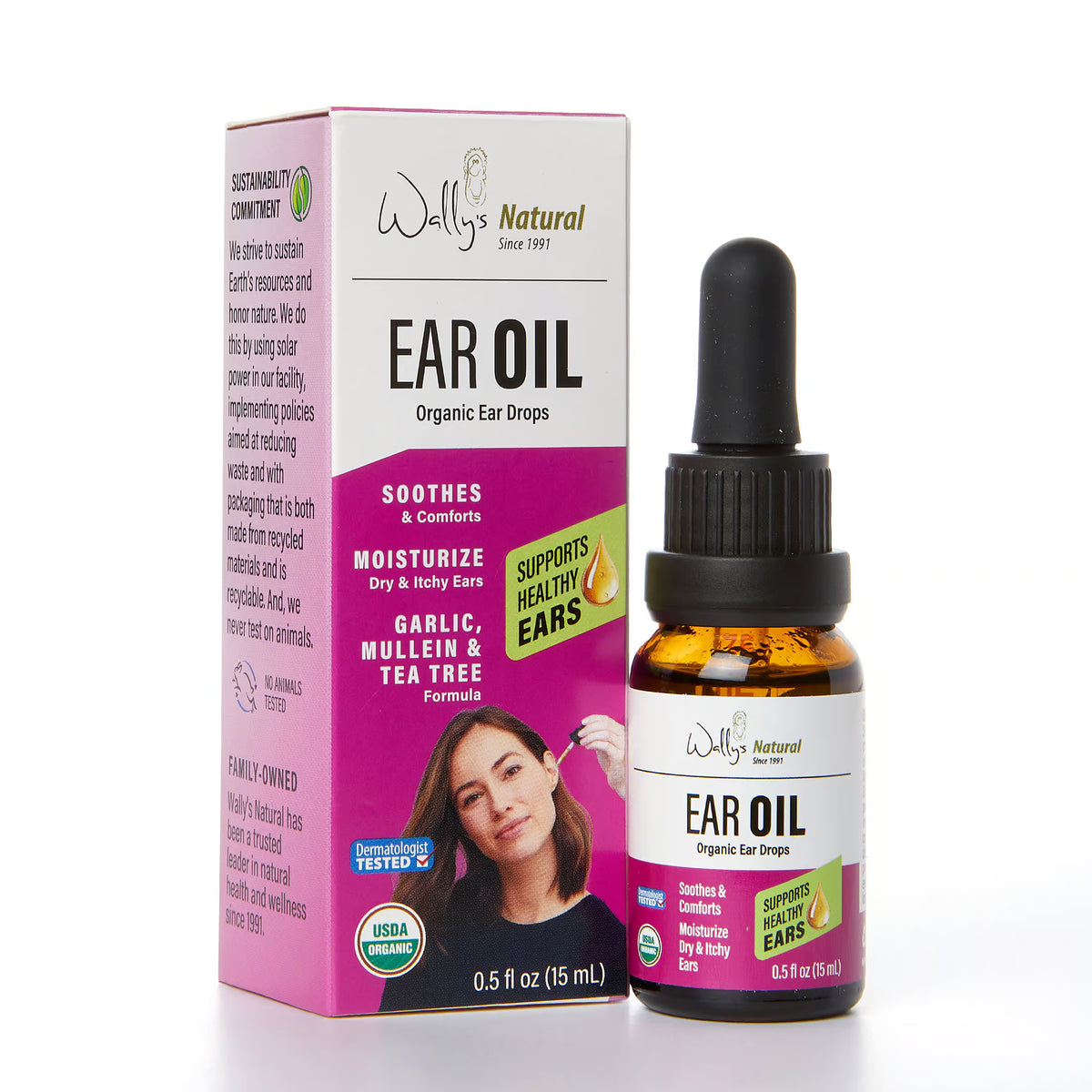 Wally’s Natural Organic Ear Oil, 0.5 fl oz, USA-1