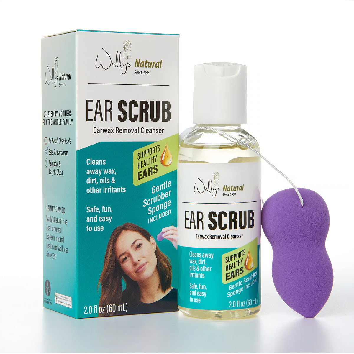 Wally’s Natural Adult Ear Scrub – Gentle Ear Cleansing Formula, 2 fl oz | Made in USA-1
