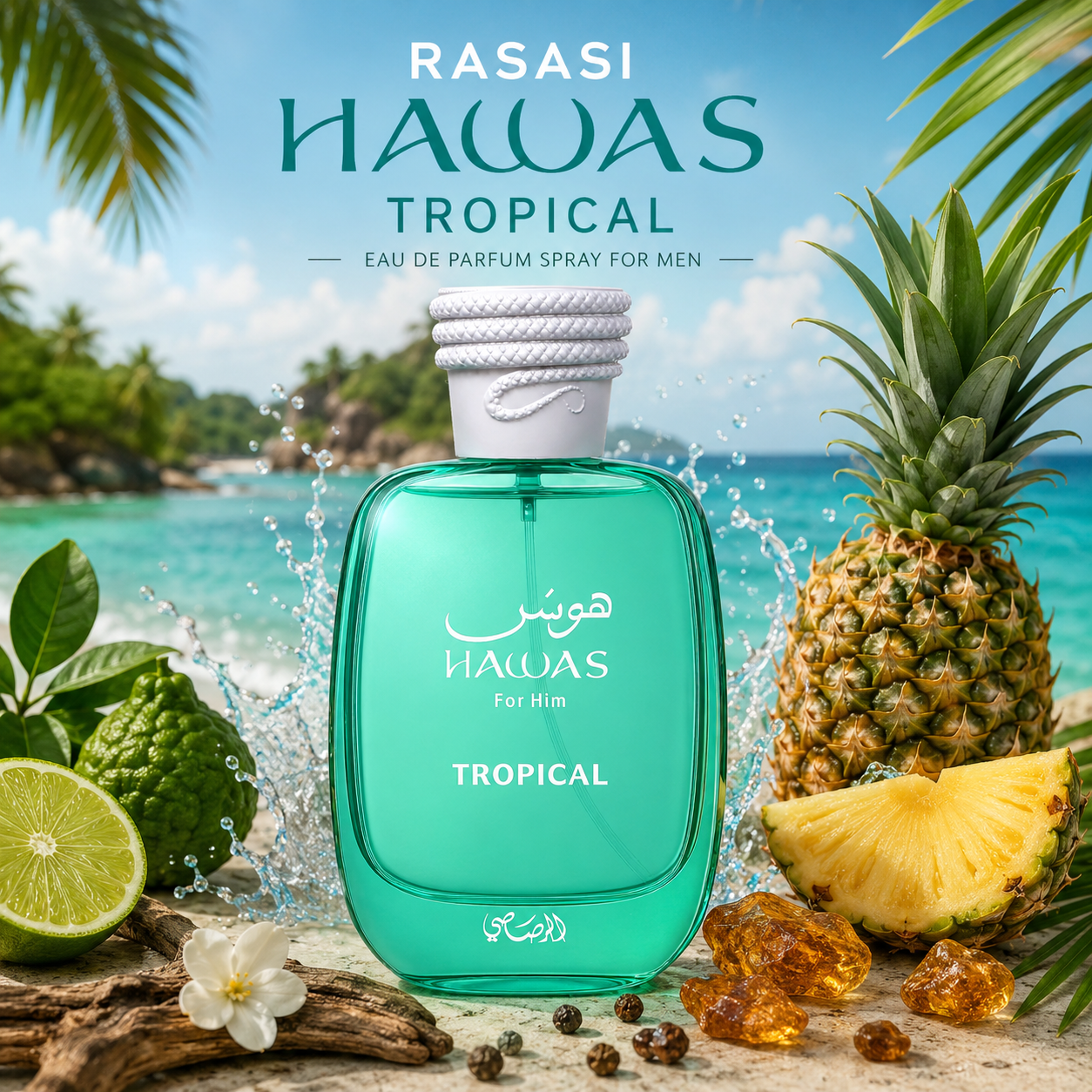 Rasasi Hawas Tropical Eau De Parfum Spray for Men, 3.38 Ounce-2