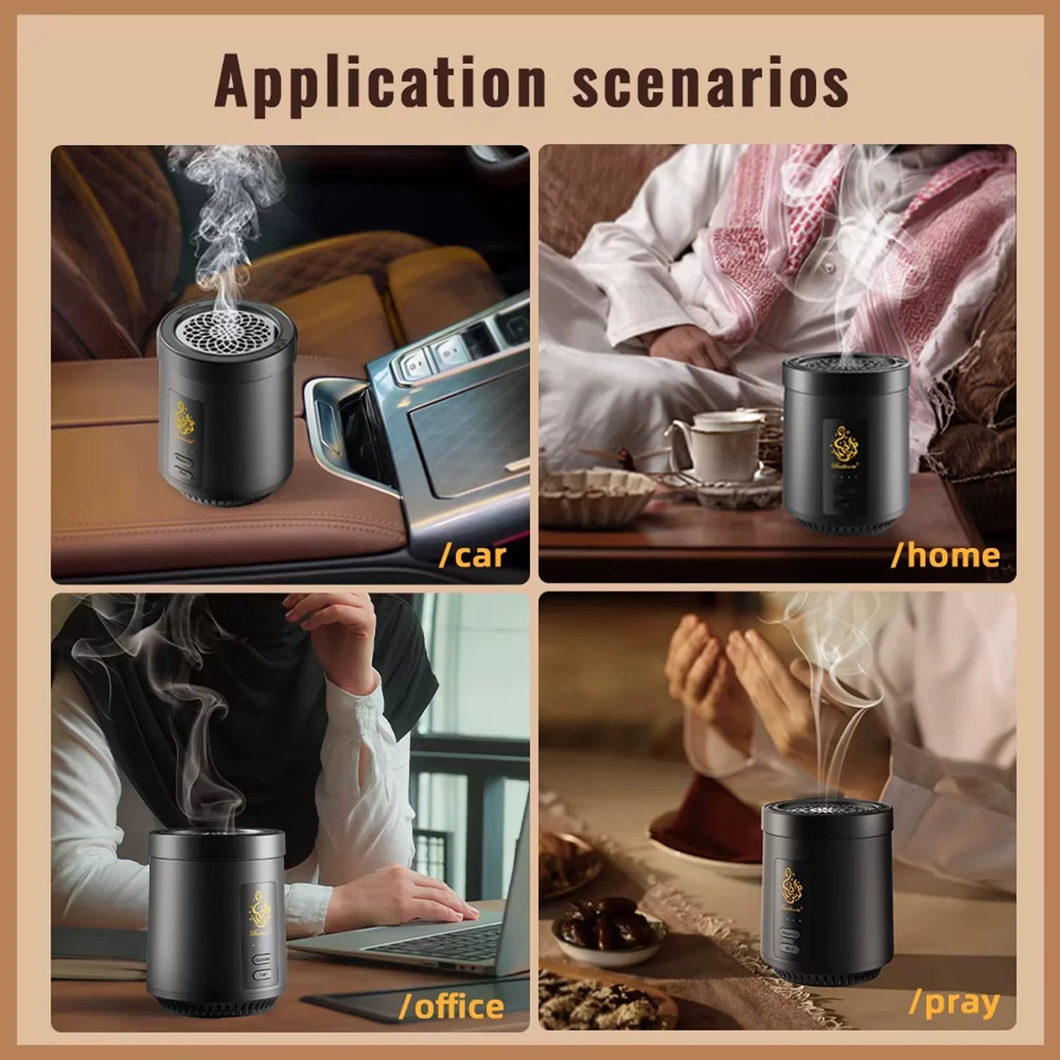 2-in-1 Electric Bakhoor Burner for Charcoal & Oud – Portable Electric Mabkhara Incense Burner (B39)-8