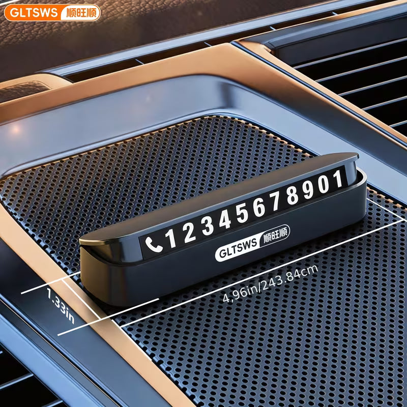 Temporary Car Parking Number Plate, ABS Made, High Temperature Resistant, Equipped with 5 Sets of Digits, Must-Have Car Item